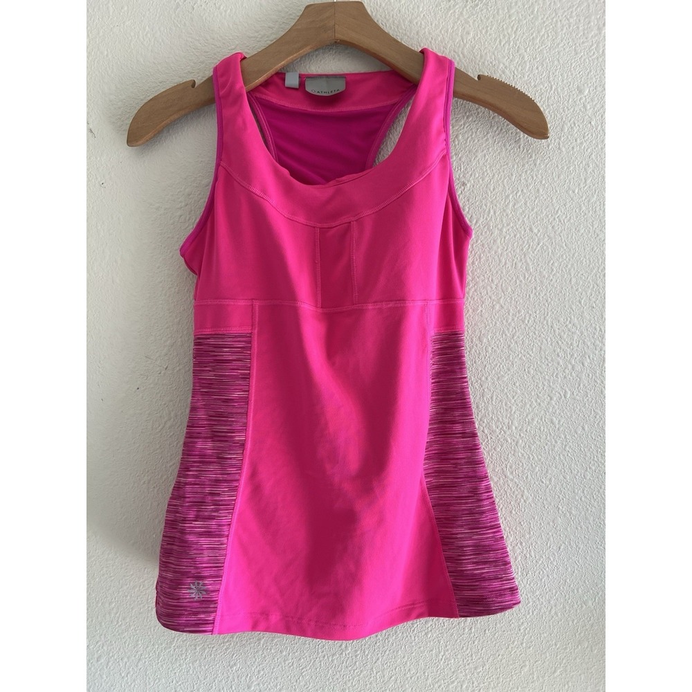 Athleta Racerback Pink Tank Top XS Sporty Athleisure Yoga Training Workout